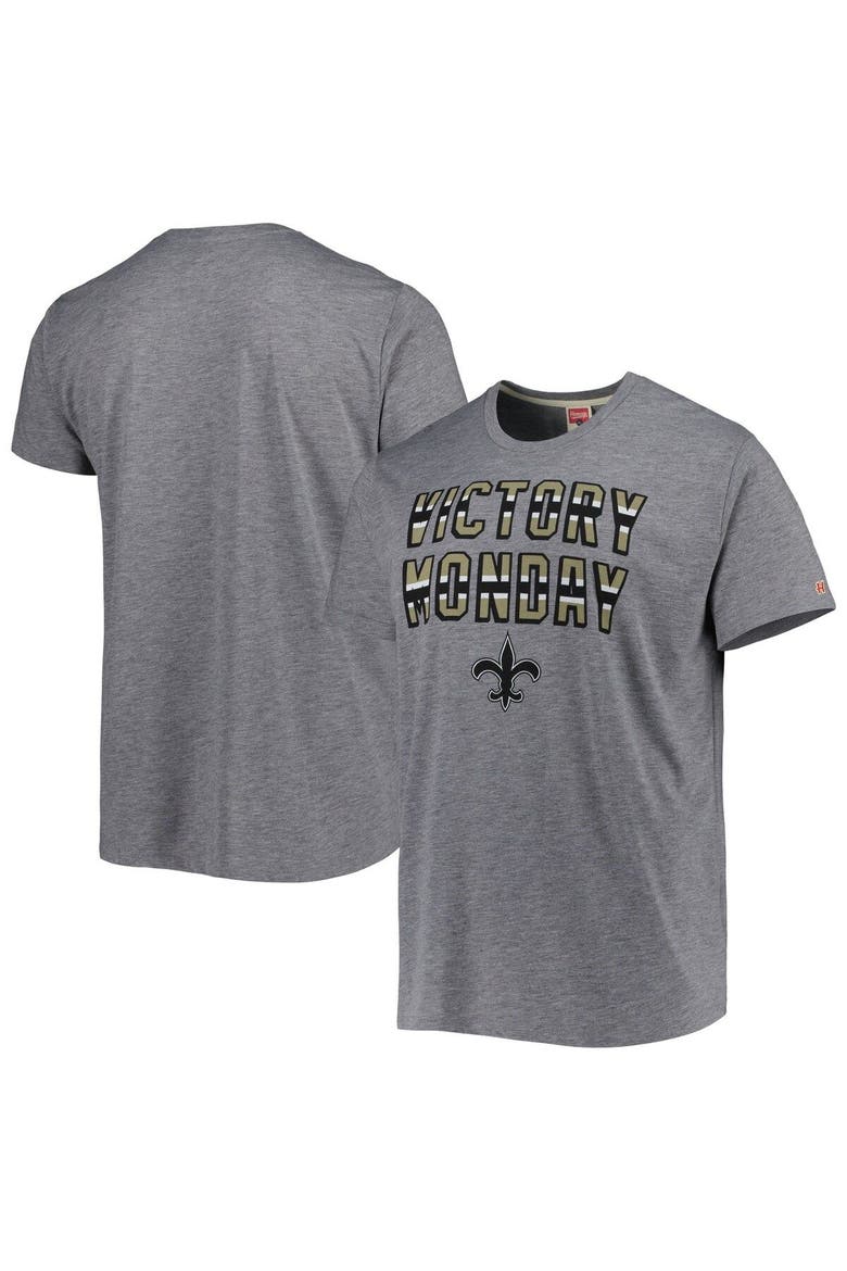 Men's Homage Gray New Orleans Saints Victory Monday Tri-Blend T-Shirt, Main, color, Gray