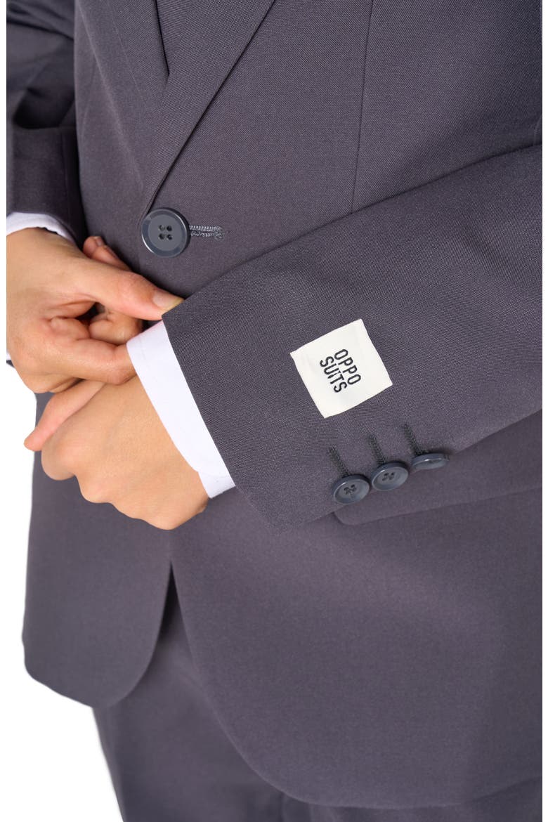 Kids' Charcool Two-Piece Suit & Tie Set, Alternate, color, GREY