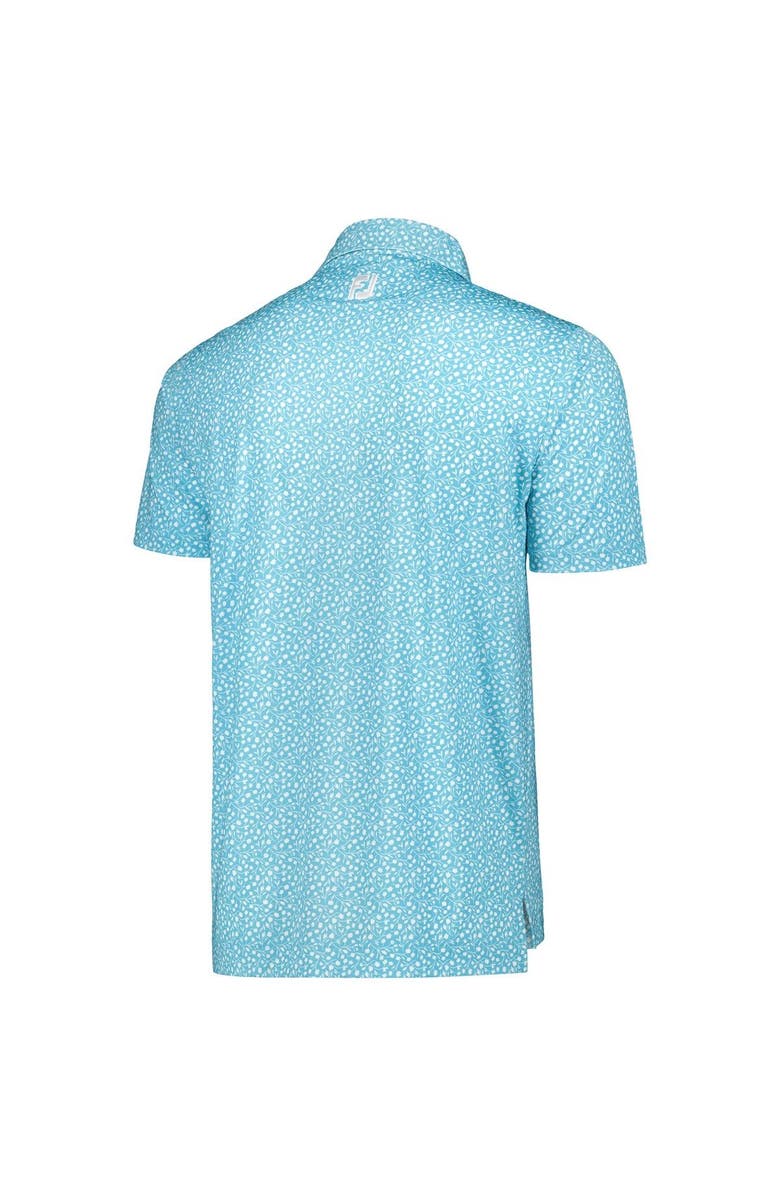 FOOTJOY Men's FootJoy Light Blue Arnold Palmer Invitational Tossed Tulips Lisle Self Collar ProDry Polo, Alternate, color, 