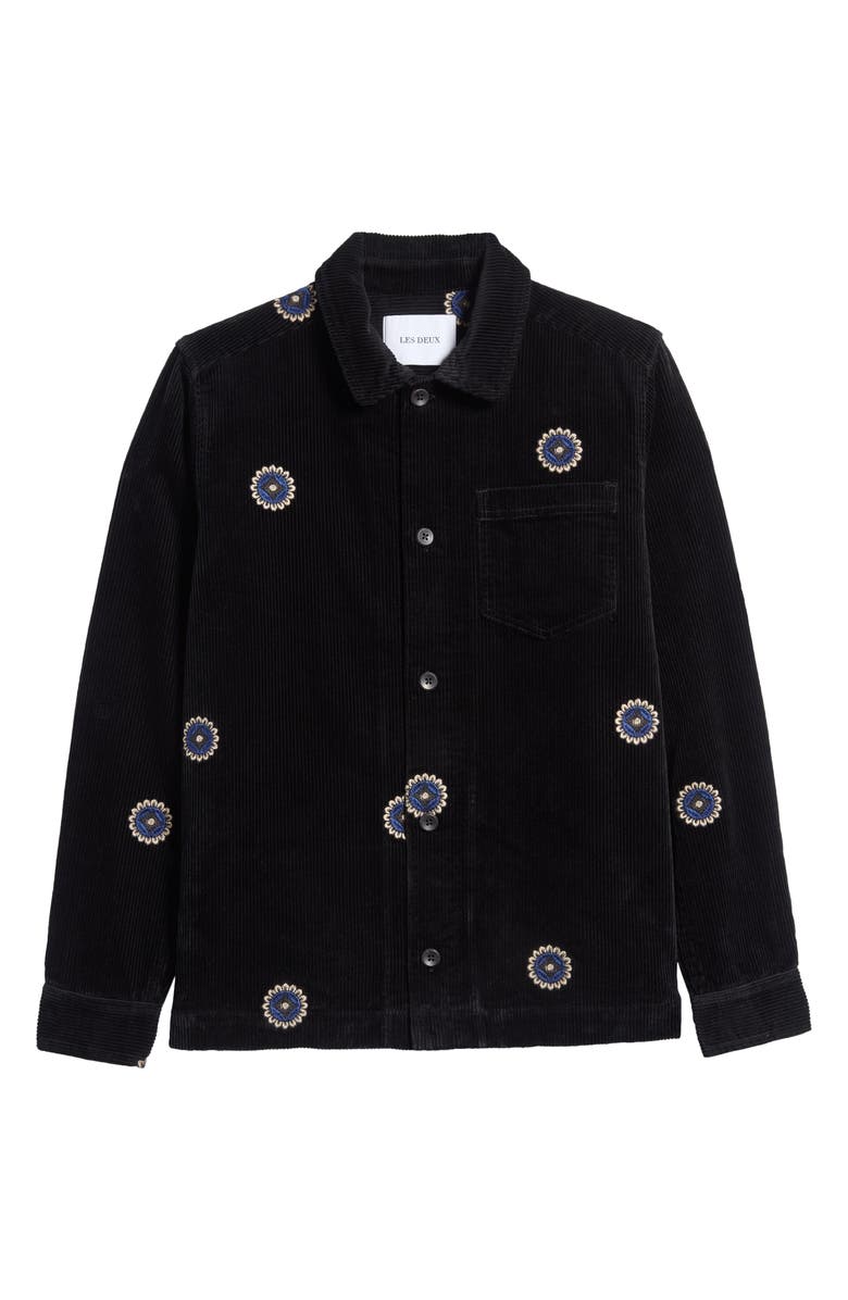 Les Deux Layton Floral Medallion Cotton Corduroy Button-Up Overshirt, Alternate, color, 
