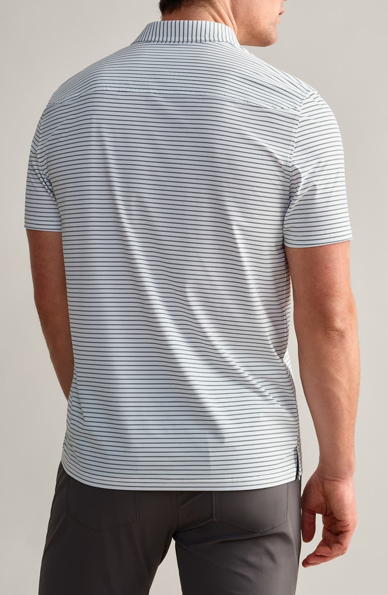 Rhone Commuter Polo, Alternate, color, White/ Green Double Stripe