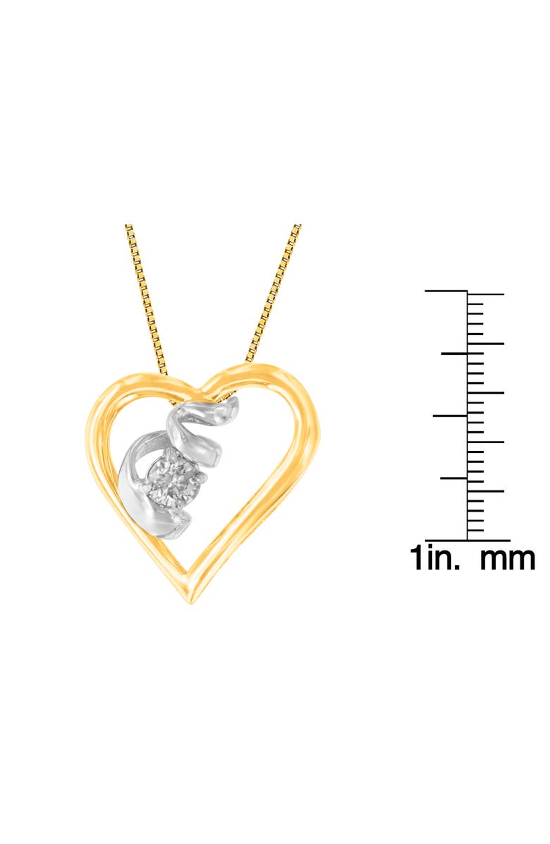Haus of Brilliance Espira 10K Two-Tone Gold 1/10 cttw Diamond Pendant Necklace, Alternate, color, Yellow