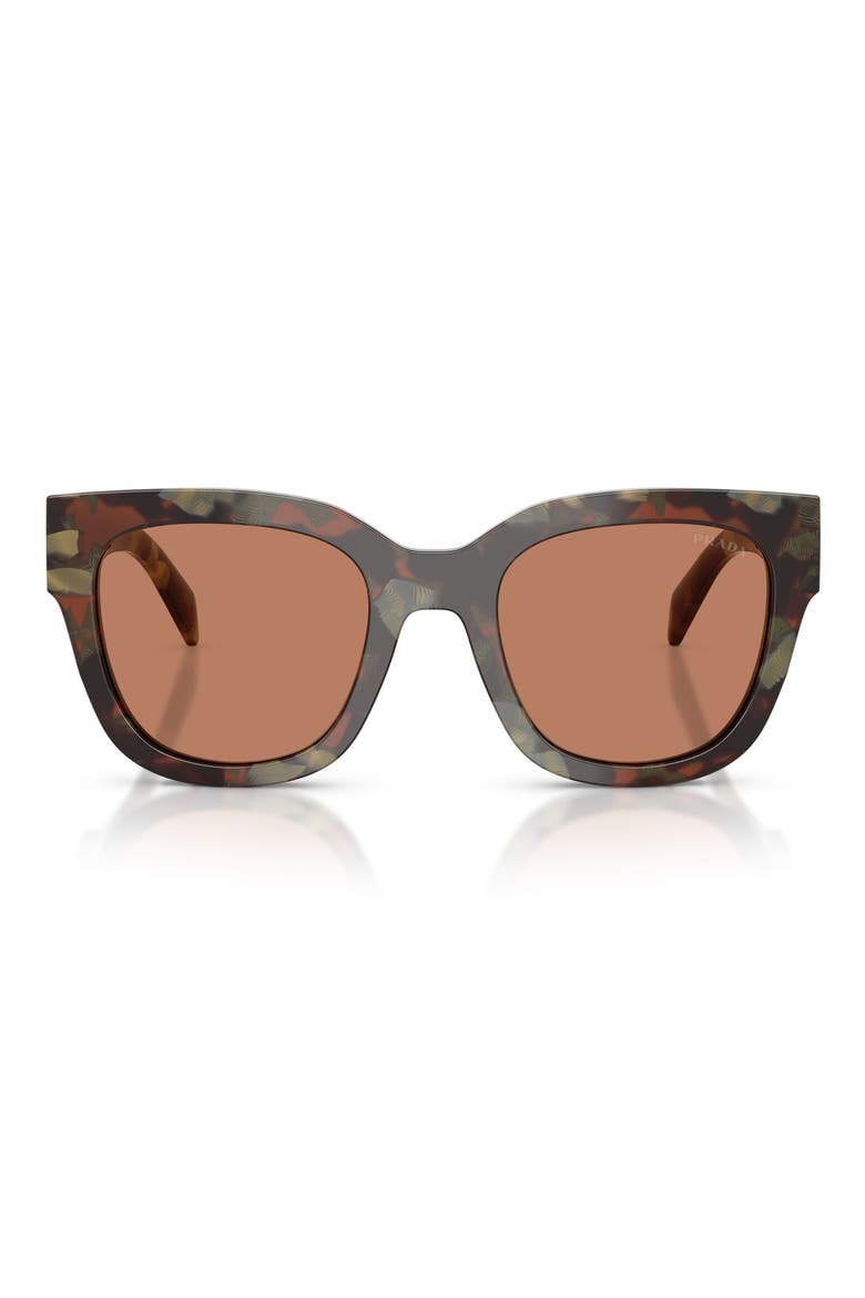 52mm Square Sunglasses, Main, color, WOODS TORTOISE / BROWN