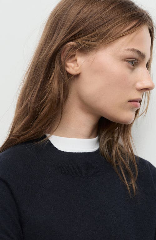 Mango Short Sleeve Sweater In Blue