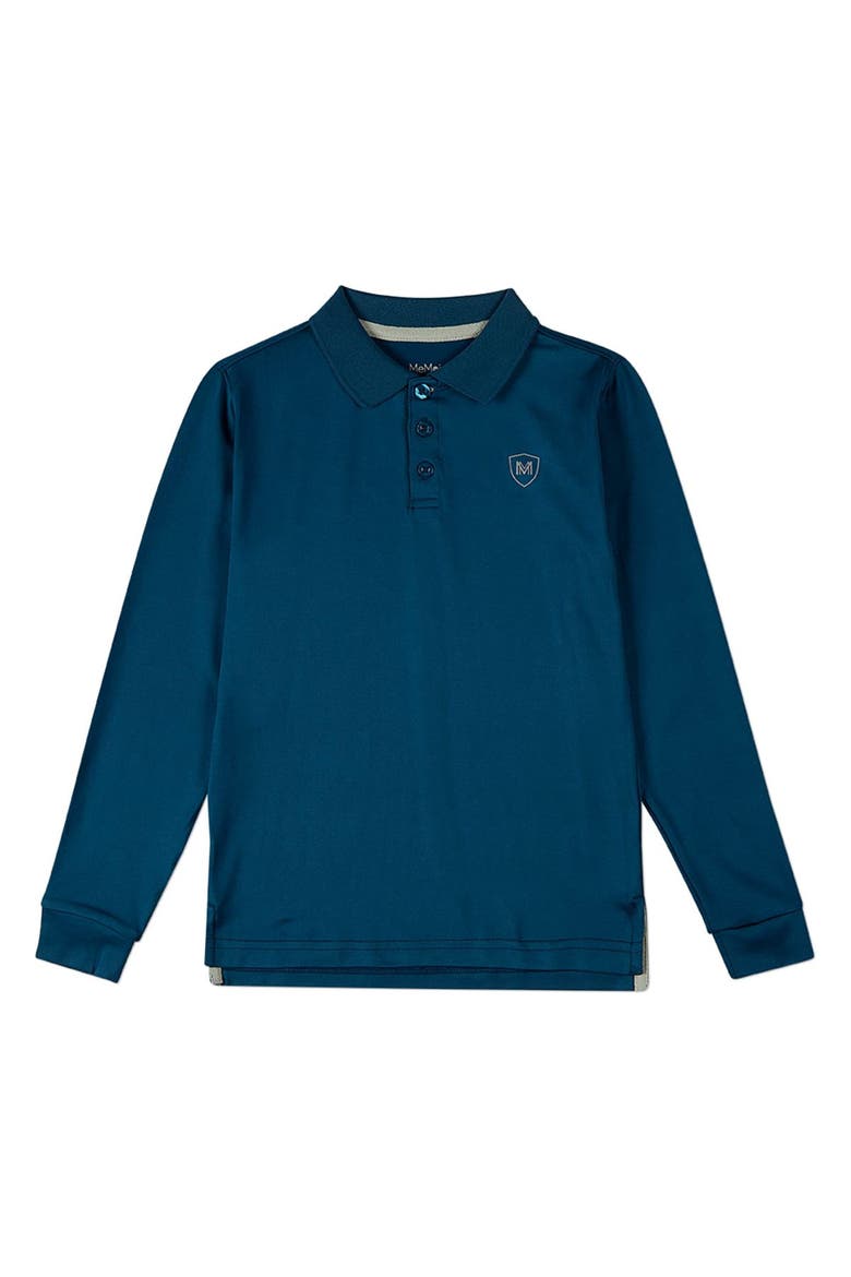 Silky Dri-Effect Long Sleeve Polo Shirt, Main, color, Dark Teal