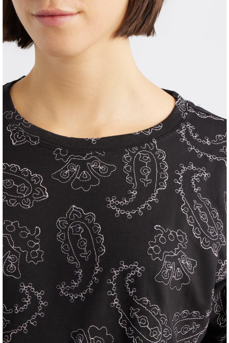 Embroidered Puff Sleeve Top, Alternate, color, WHITE PAISLEY QUILT