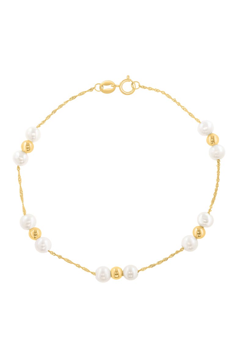 Freshwater Pearl Station Bracelet, Main, color, WHITE