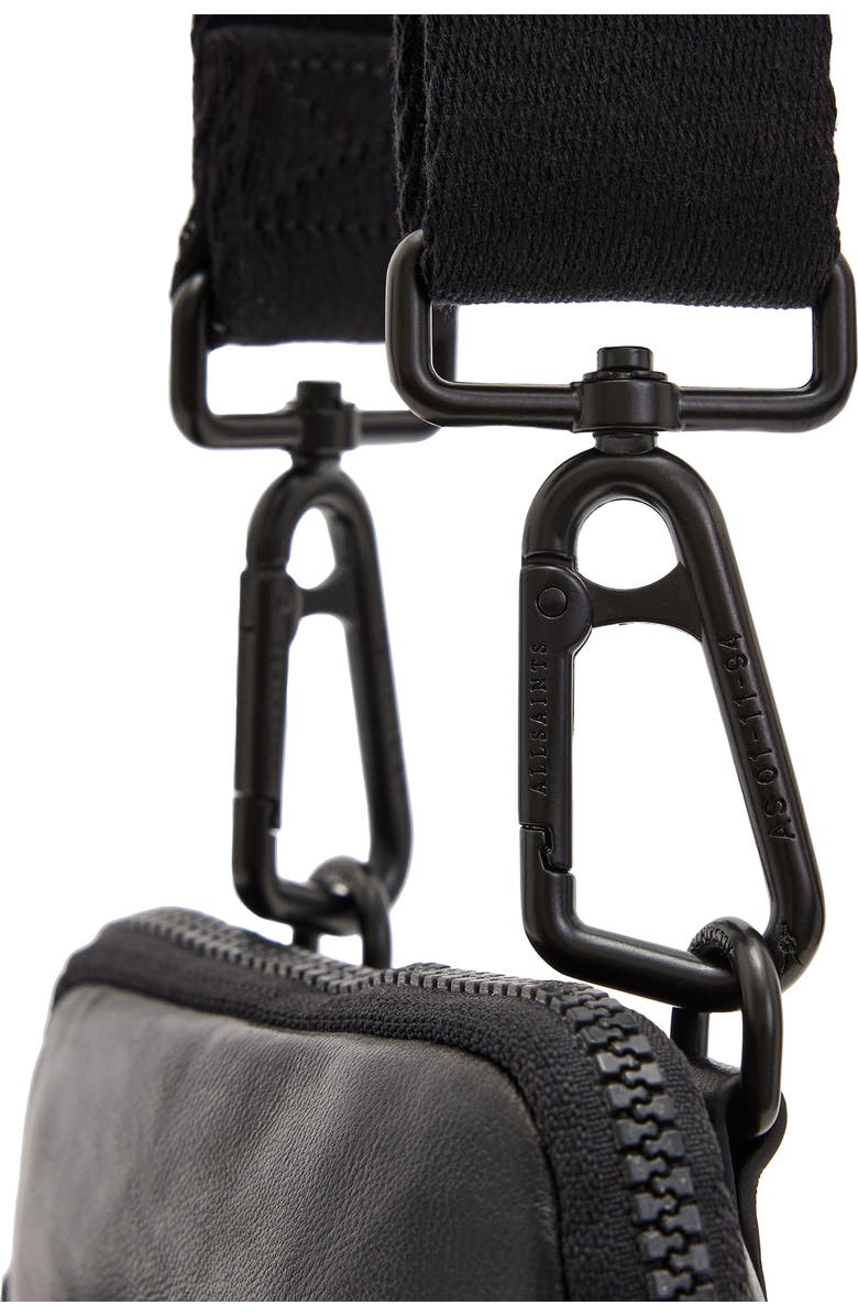 AllSaints Falcon Leather North/South Crossbody Pouch, Alternate, color,