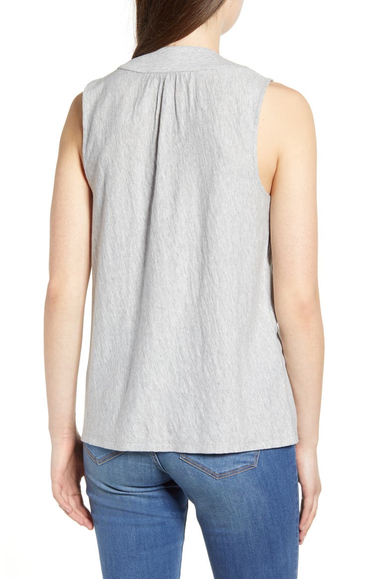 Button Front Swing Tank, Alternate, color, GREY HEATHER