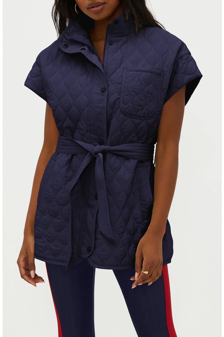 Glenn Belted Short Sleeve Quilted Vest, Main, color, ULTRAMARINE