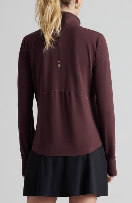 Shop Rhone Course To Court Long Sleeve Quarter Zip Top In Brown Berry