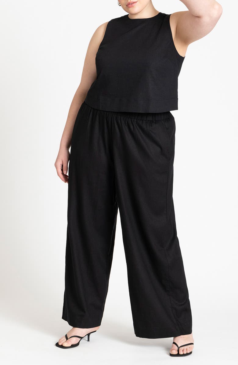 ELOQUII Sleeveless Crop Top, Alternate, color, 