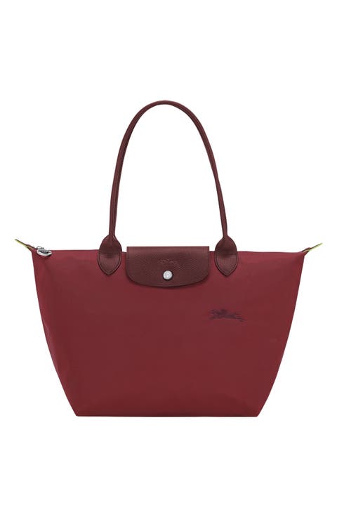 Medium Le Pliage Green Recycled Canvas Shoulder Tote Bag