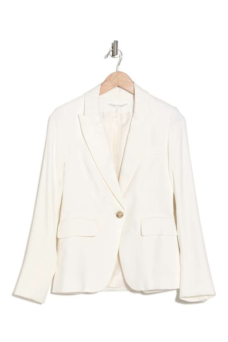 Cutaway Linen Blend Blazer, Alternate, color, WHITE
