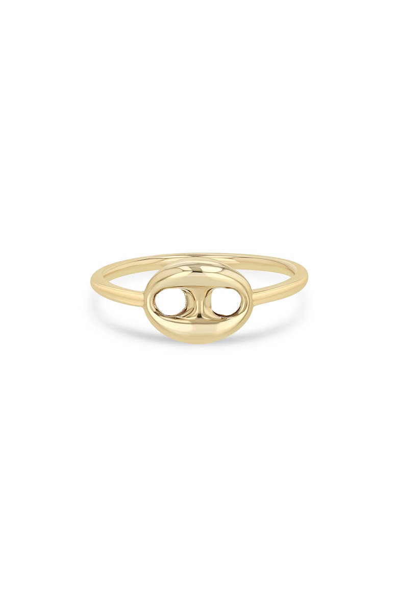 14K Gold Single Puffed Mariner Link Ring, Main, color, 14K YELLOW GOLD