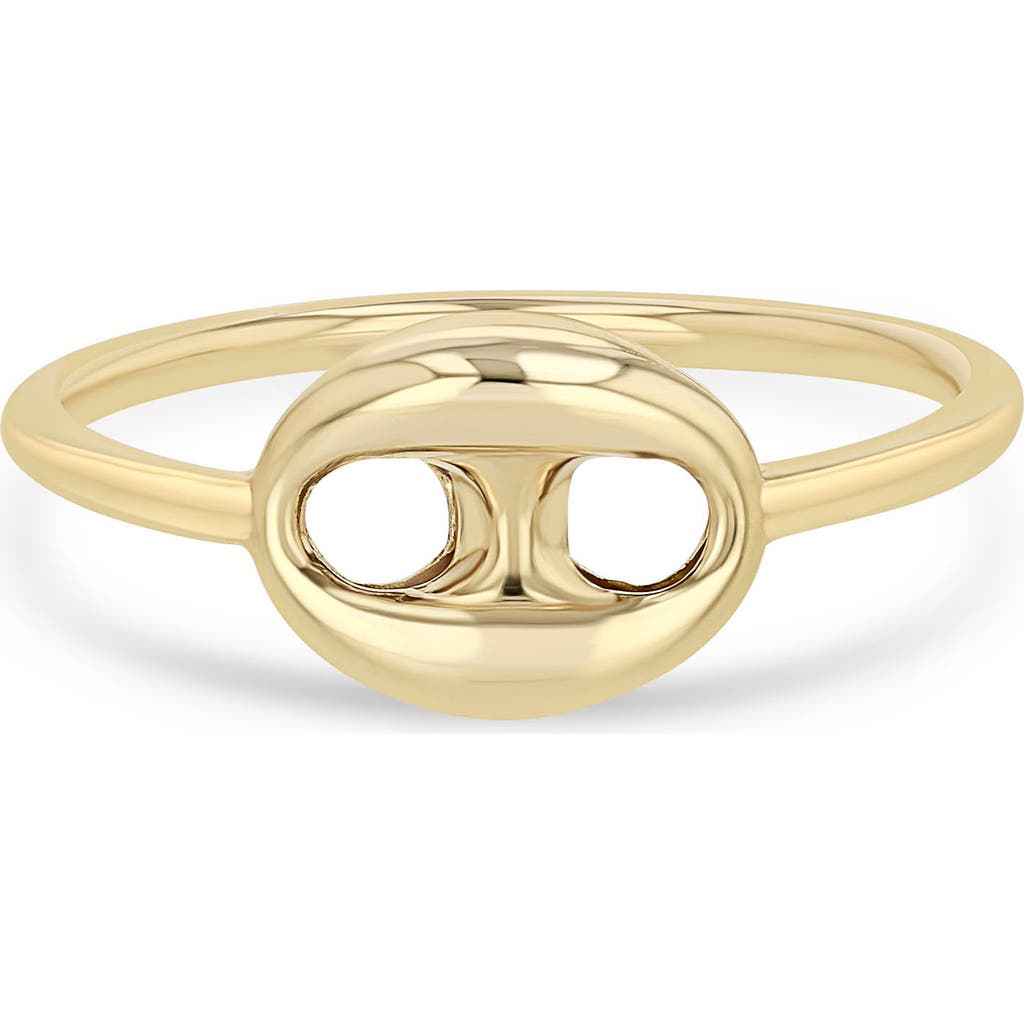 Zoë Chicco 14k Gold Single Puffed Mariner Link Ring In 14k Yellow Gold