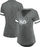 FANATICS Women's Fanatics Branded Gray/White Brooklyn Nets Showtime Winning With Pride Notch Neck T-Shirt
