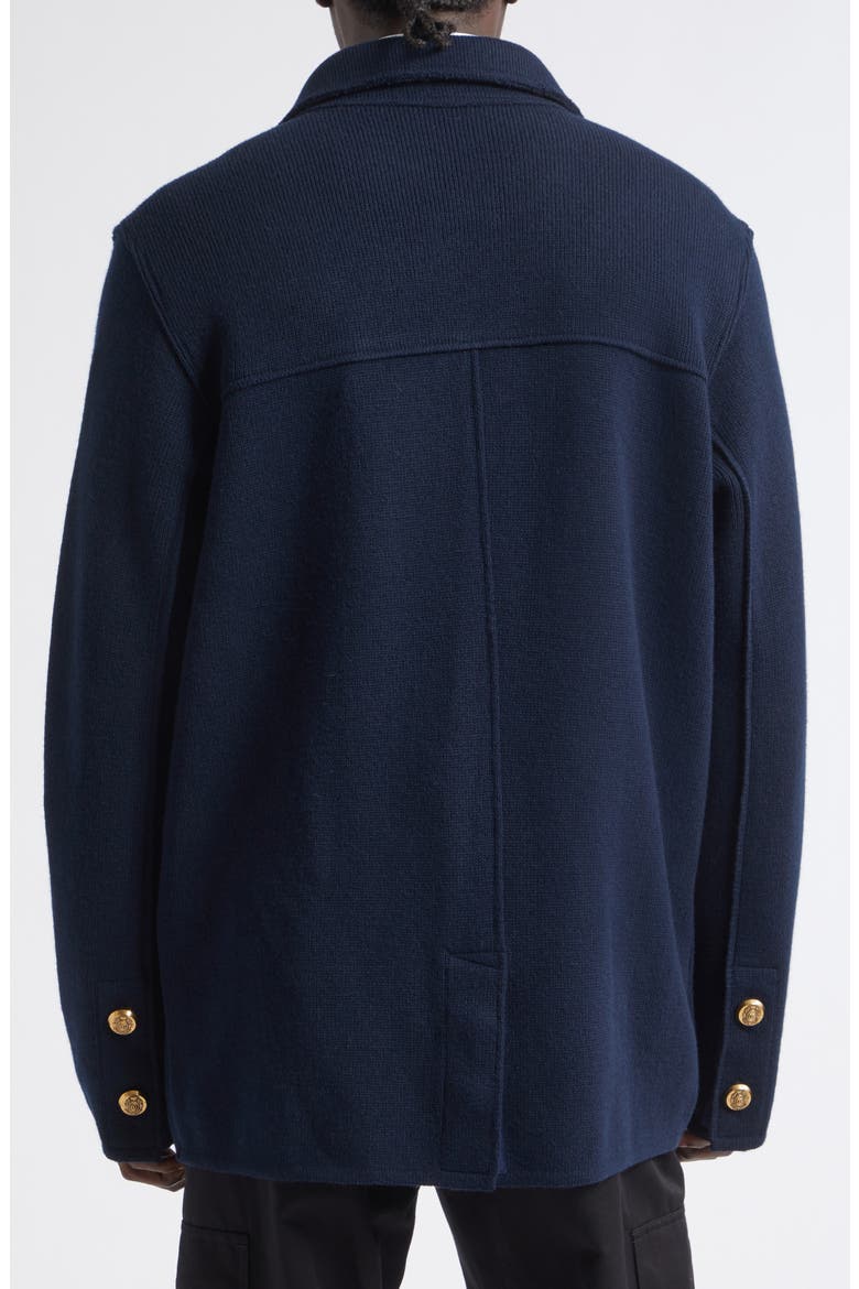 Double Breasted Wool Sweater Jacket, Alternate, color, BLU SCURO