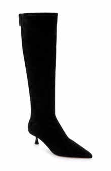 L'AGENCE Emilie Pointed Toe Kitten Heel Knee High Boot