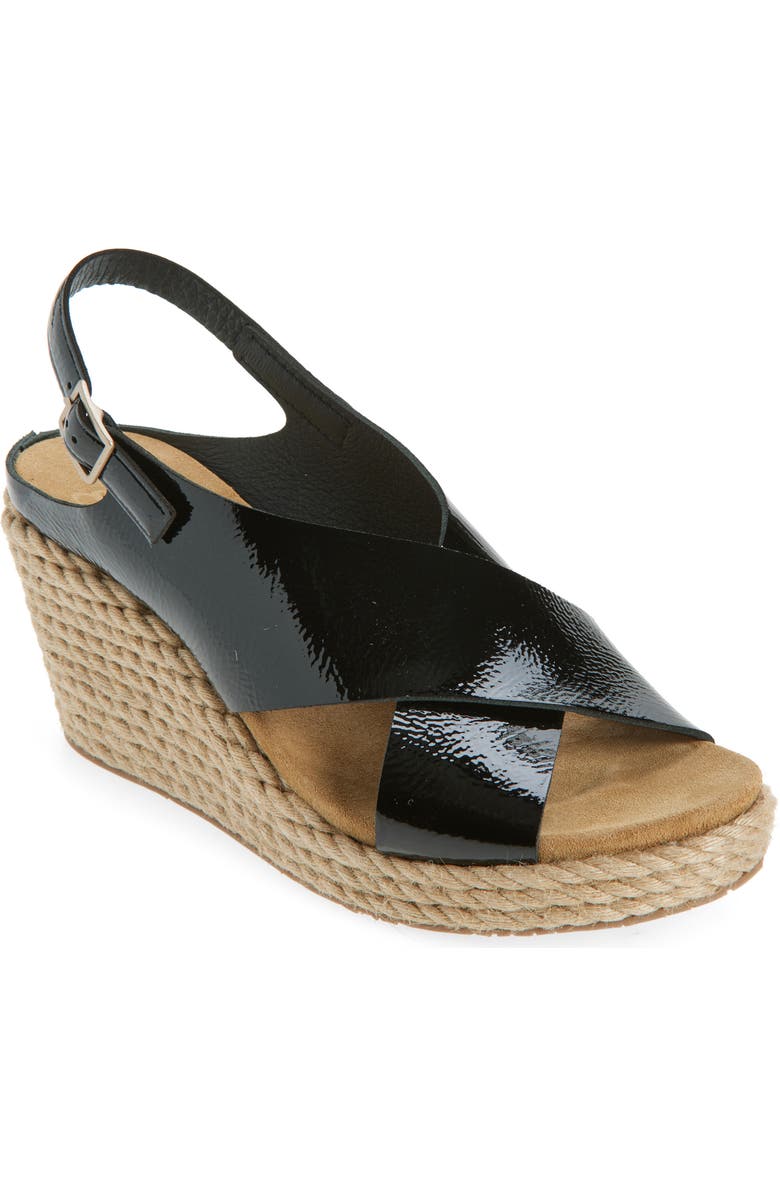 Pedro Garcia Avis Platform Wedge Sandal, Main, color, Black Castoro Naplack