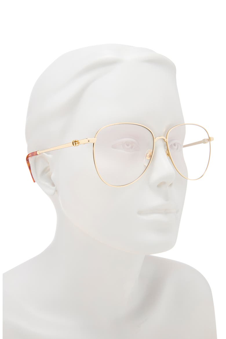 60mm Novelty Optical Frames, Alternate, color, GOLD GOLD TRANSPARENT