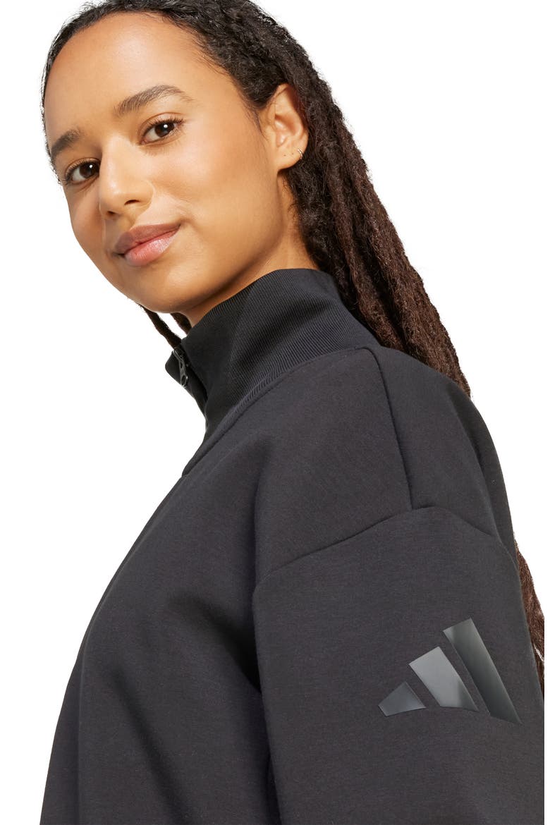 All Szn Quarter Zip Performance Sweatshirt, Alternate, color, BLACK