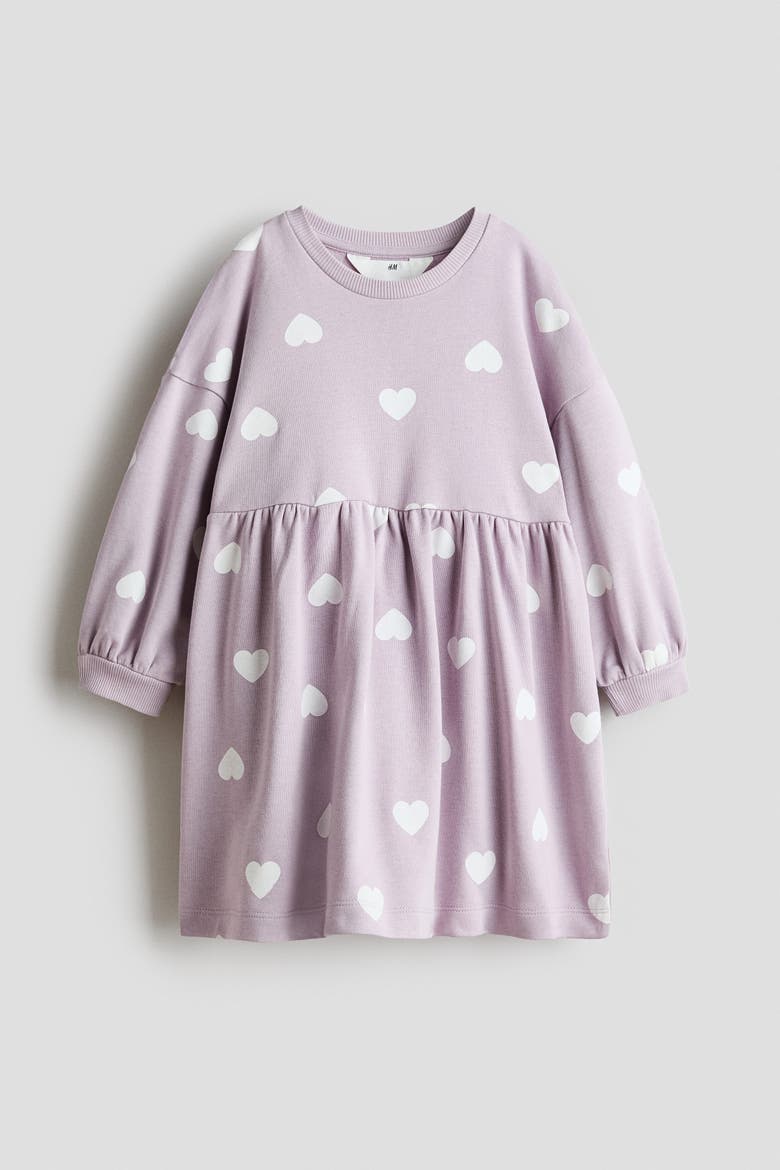 Oversized Sweatshirt Dress, Main, color, Dusty purple/hearts