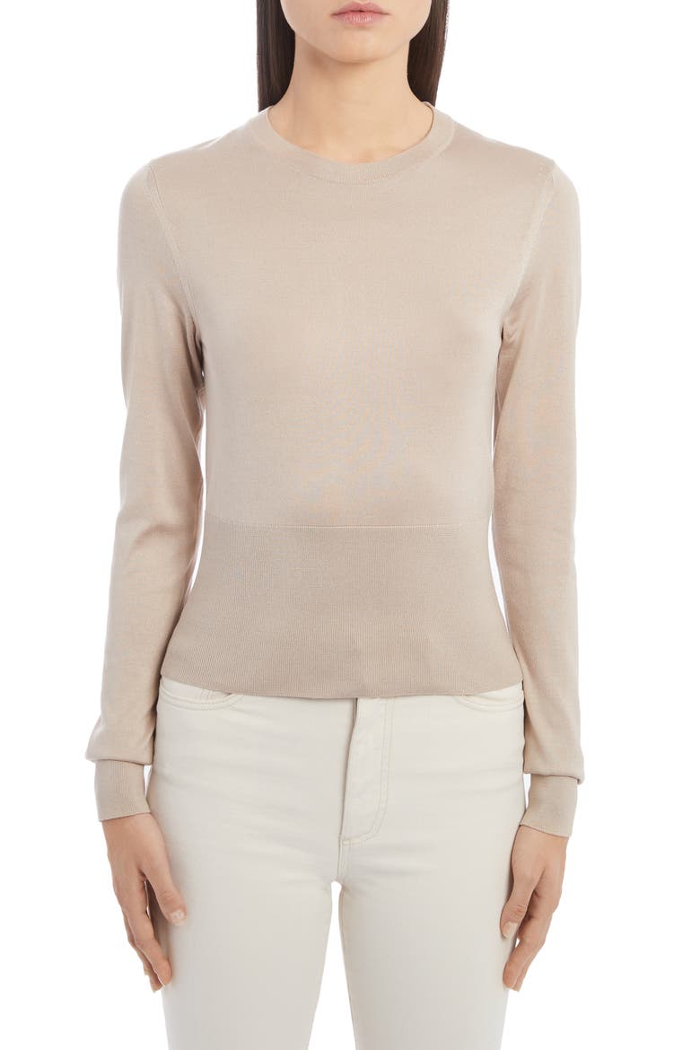 Silk Sweater, Main, color, M0215 BEIGE