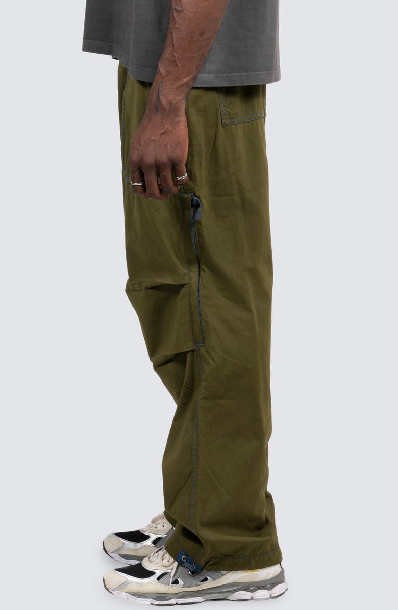 PLEASURES Public Parachute Utility Pants, Alternate, color, Olive