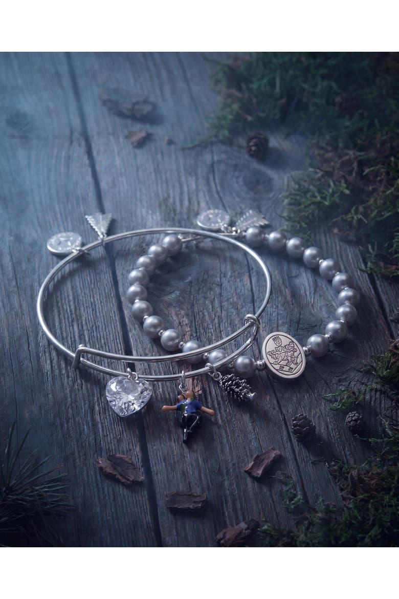The Twilight Saga Bella & Edward Charm Bangle, Alternate, color, Silver