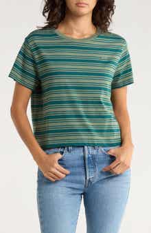 RVCA Seeing Stripes Short Sleeve Crop Tee