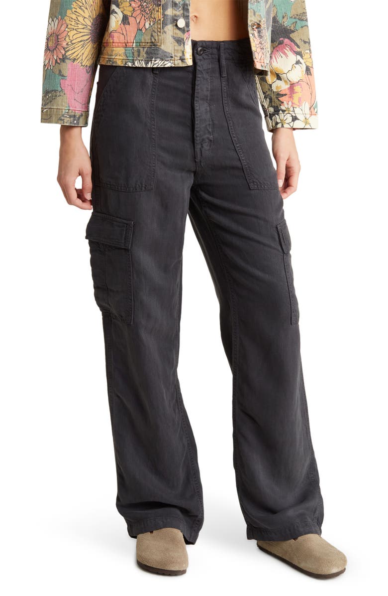 MOTHER The Private Sneak High Waist Wide Leg Cargo Pants, Main, color, 