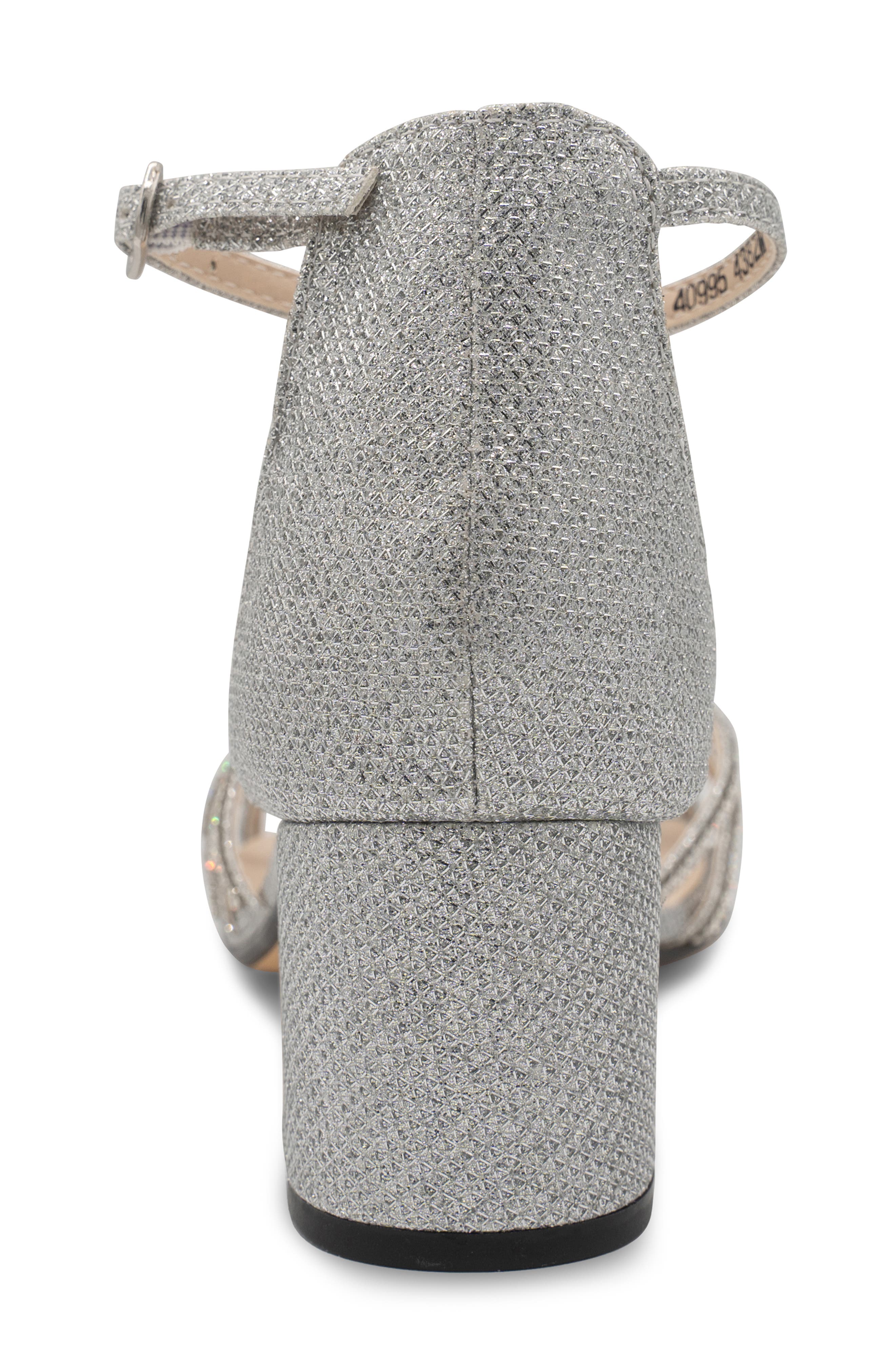 Zoey Shimmer Rhinestone Sandal, Alternate, color, SILVER