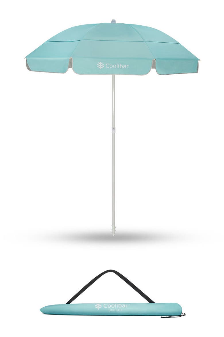 Intego Beach Umbrella, UPF 50+ Sun Protection, Main, color, Coolibar Blue