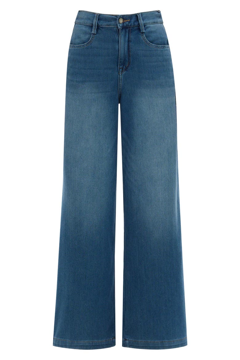 High Waist Wide Leg Jeans, Alternate, color, MEDIUM BLUE