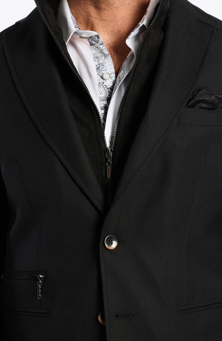 Robert Graham The Jetset Wool Blend Sport Coat with Removable Bib, Alternate, color, Black