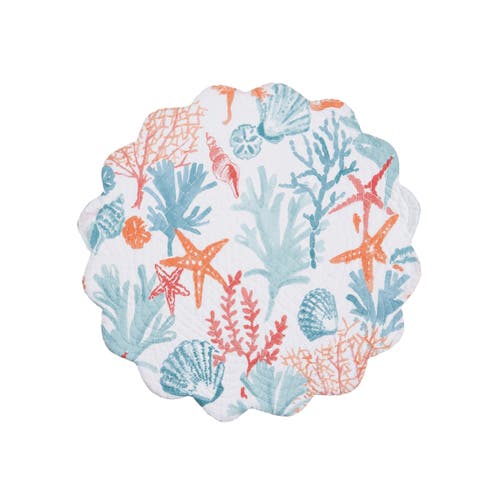 C & F Home C&f Home Tangerine Coast Placemats Set Of 6, 17" Decor In Blue