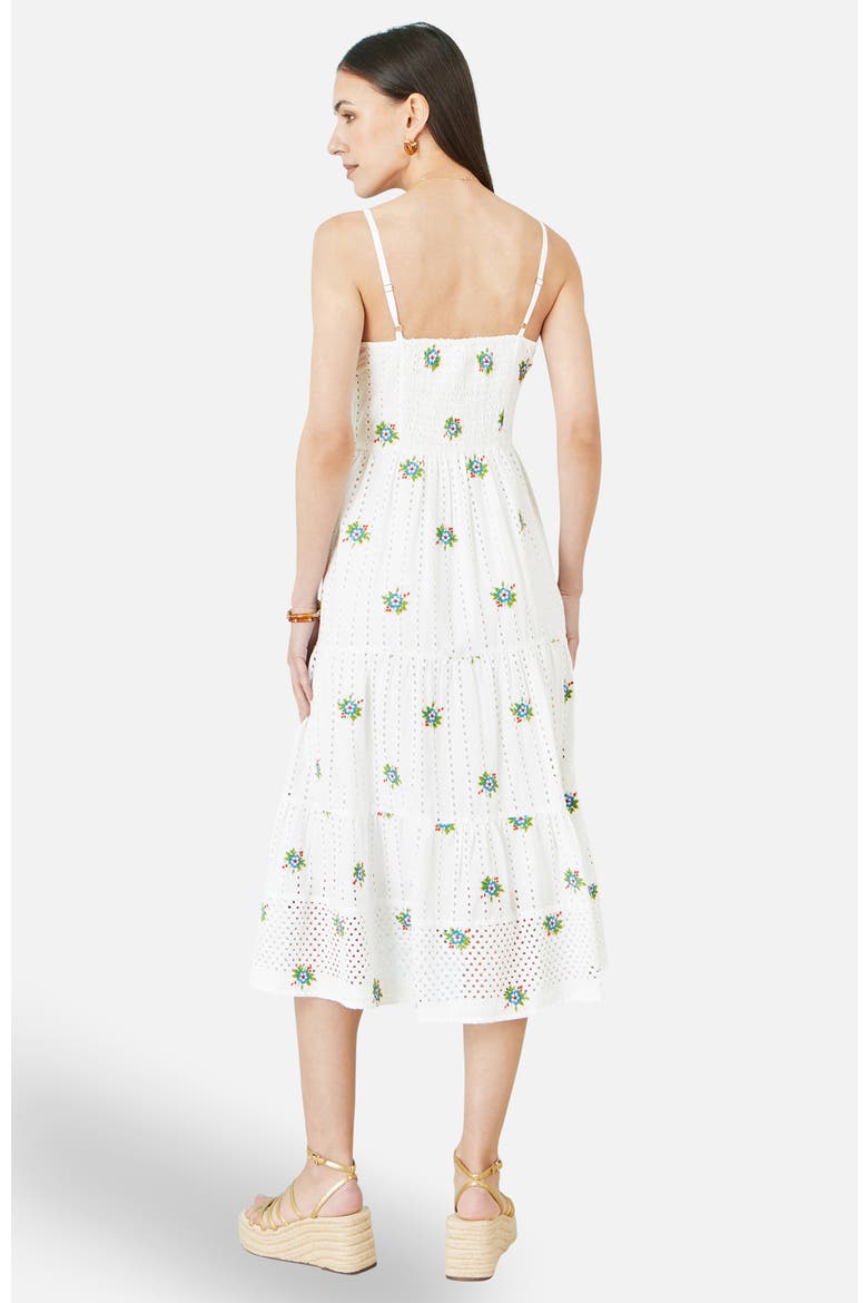 Embroidered Broderie Midi Sun Dress, Alternate, color, White
