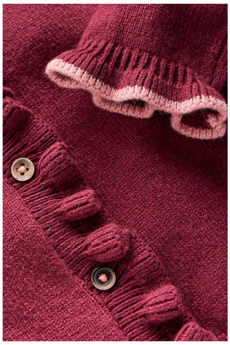 Kids' Everyday Frilled Cardigan, Alternate, color, DEEP WISTERIA