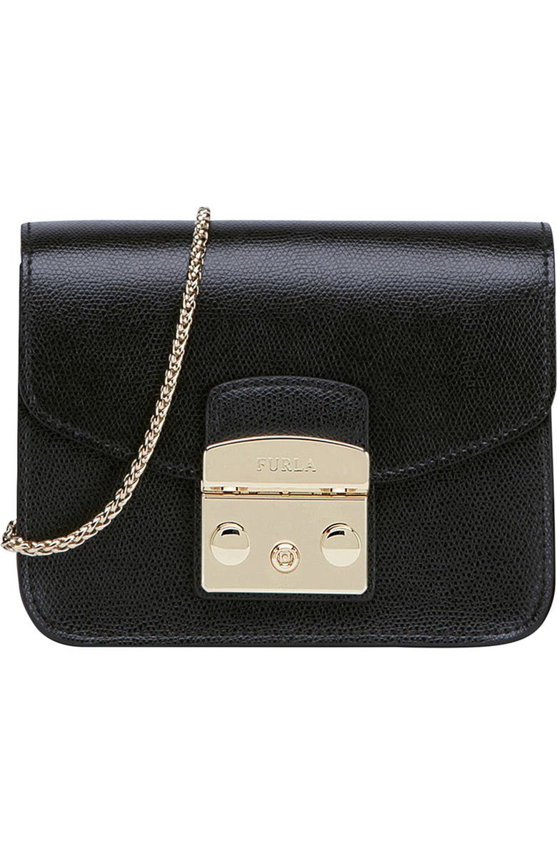 Furla Mini Metropolis Leather Crossbody Bag, Main, color,