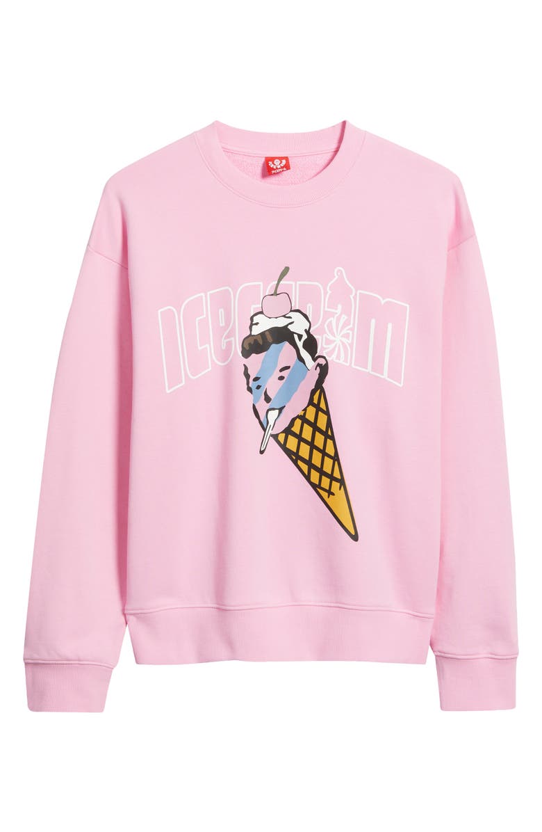 ICECREAM Cone Man Cotton Graphic Sweatshirt, Main, color, Prism Pink