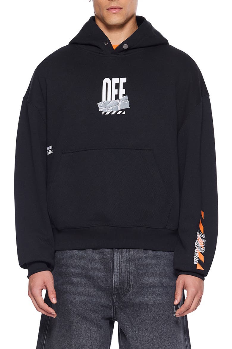 Off Active Duct Tape Hoodie, Main, color, BLACK