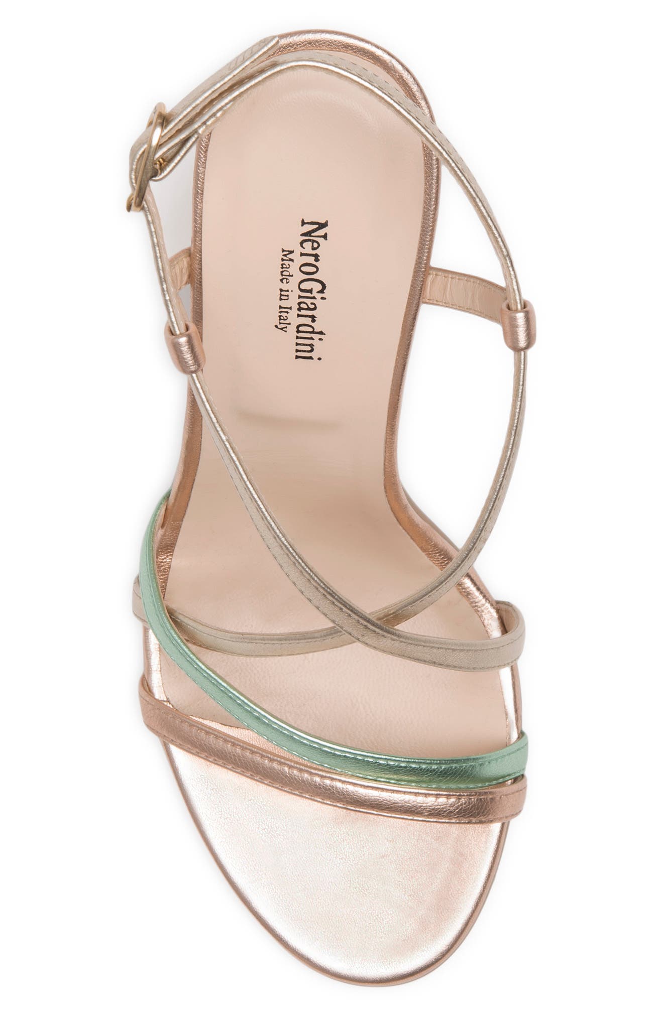 NeroGiardini Asymmetric Strappy Sandal, Alternate, color, Metallic Multi