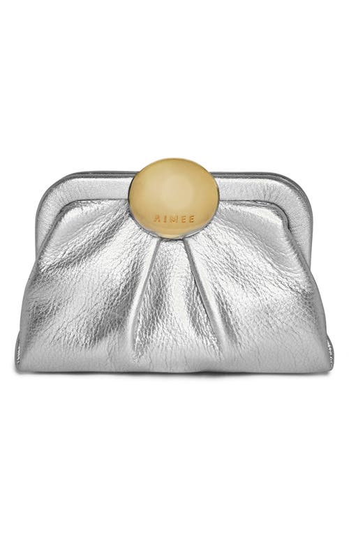 Aimee Mini Full Circle Leather Frame Crossbody Clutch In Burgundy