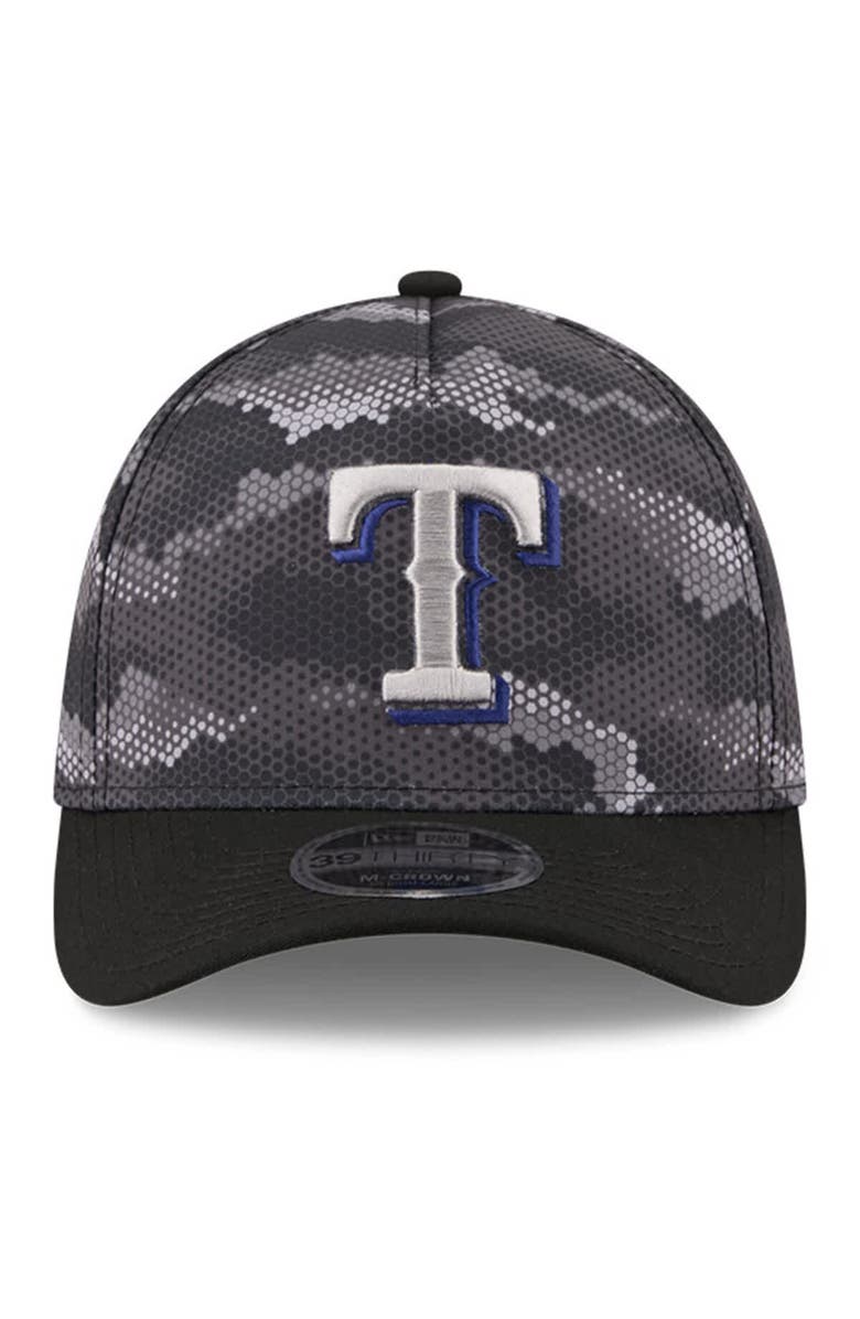 New Era Men's New Era Black Texas Rangers Camo 39THIRTY A-Frame Flex Hat, Alternate, color, Black