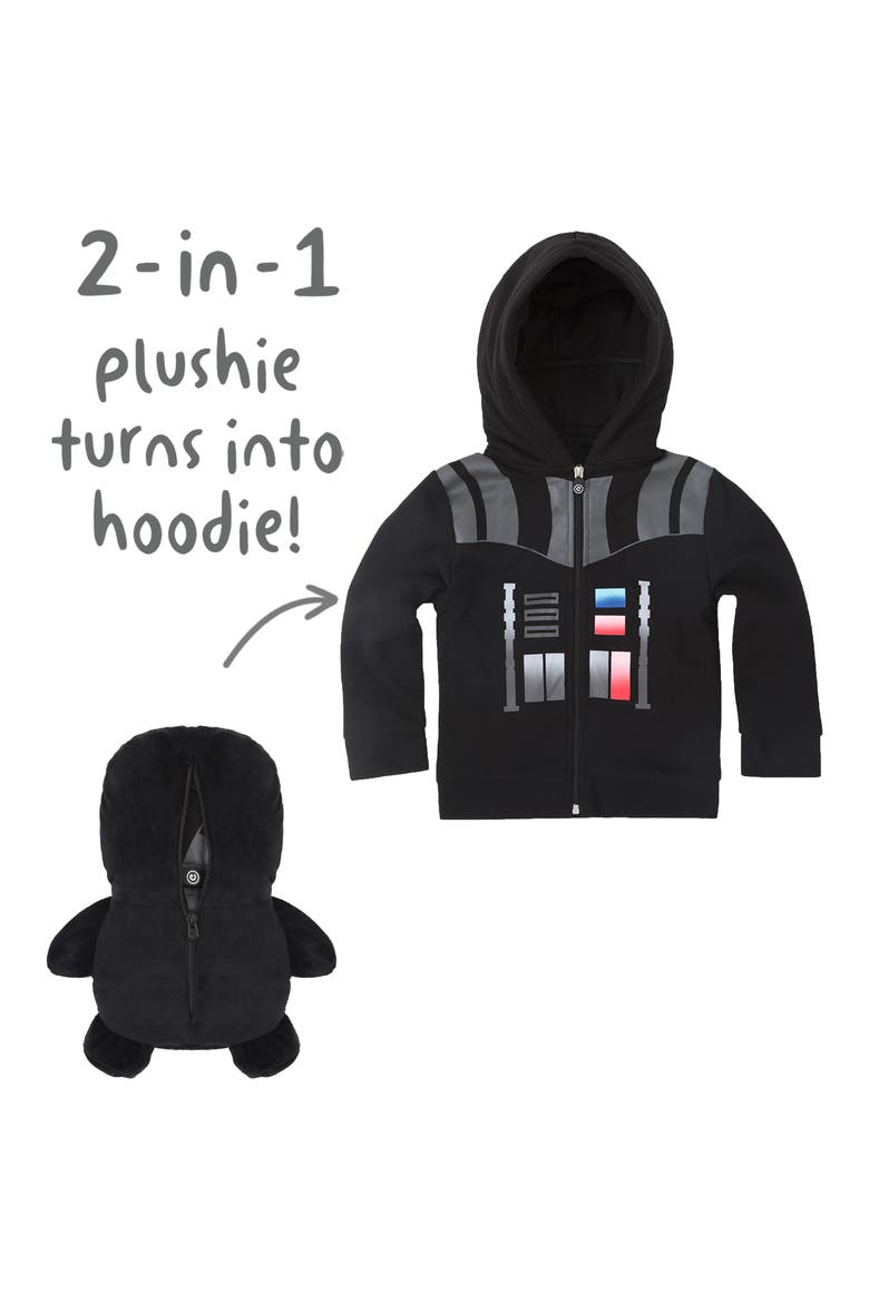 x Star Wars™ Darth Vader 2-in-1 Plush Toy Hoodie, Alternate, color, BLACK