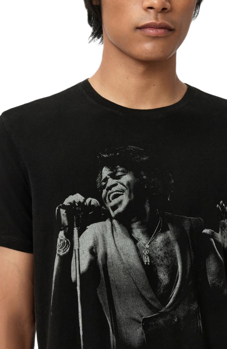 John Varvatos James Brown Organic Cotton Graphic T-Shirt, Alternate, color, Black
