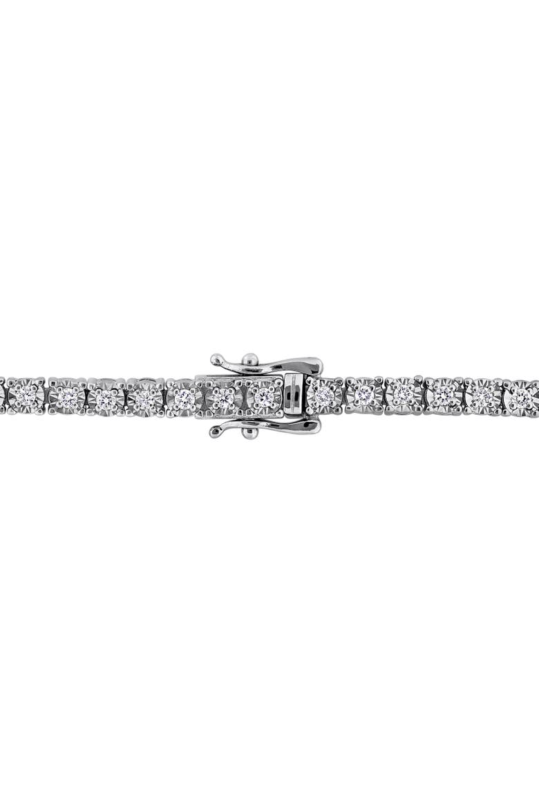 1 CTW Lab-Grown Diamond Tennis Bracelet, Alternate, color, Sterling silver