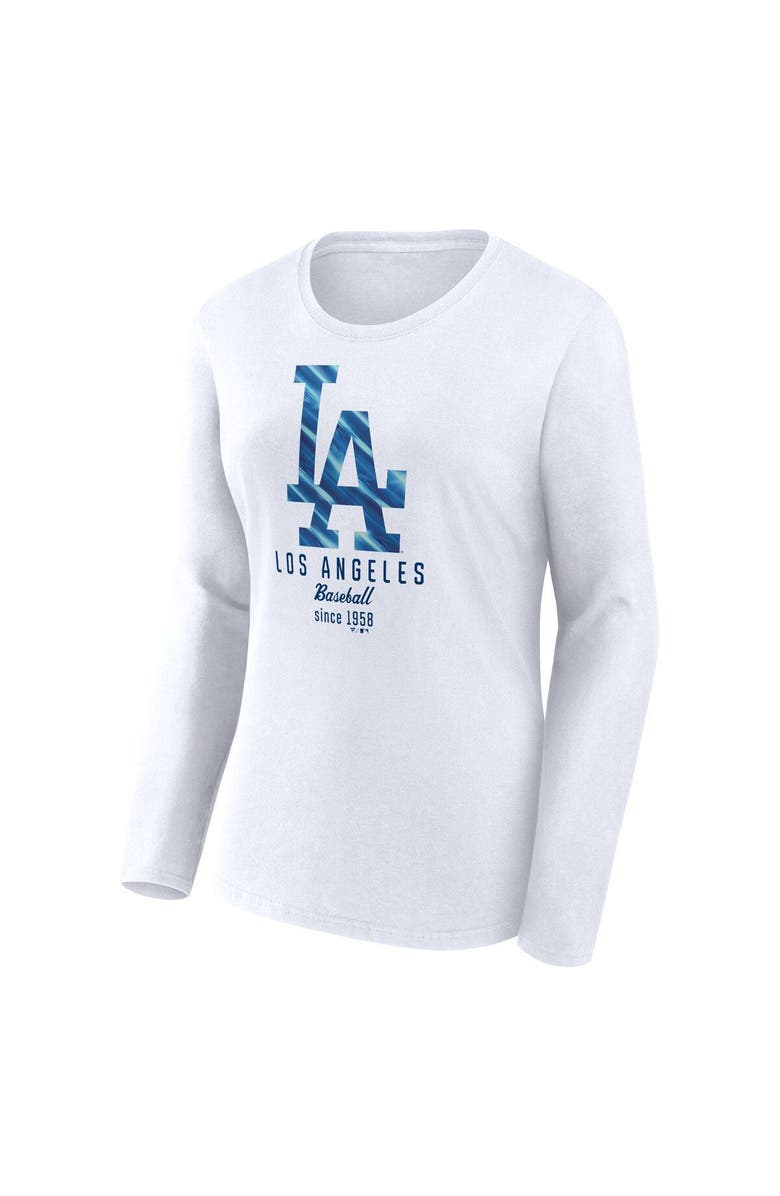 FANATICS Women's Fanatics Branded  White Los Angeles Dodgers Lightweight Fitted Long Sleeve T-Shirt, Alternate, color, 