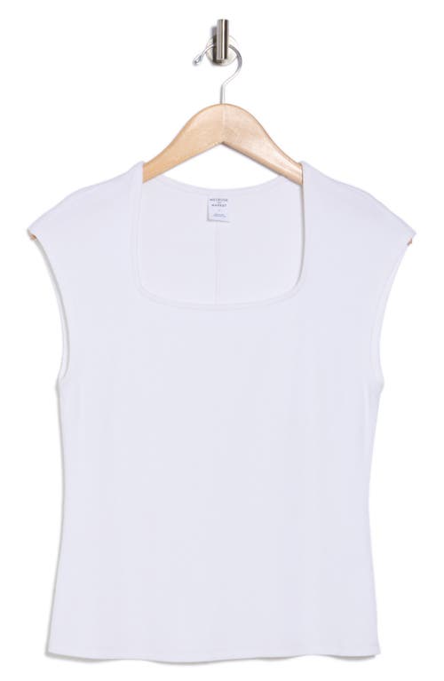 Melrose And Market Square Neck Top In White